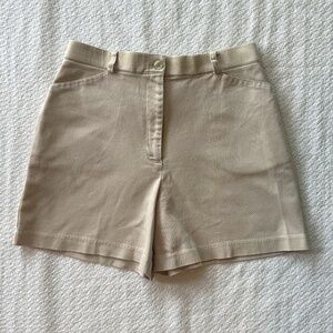 Vintage Tribella Petite Khaki Cotton Shorts
